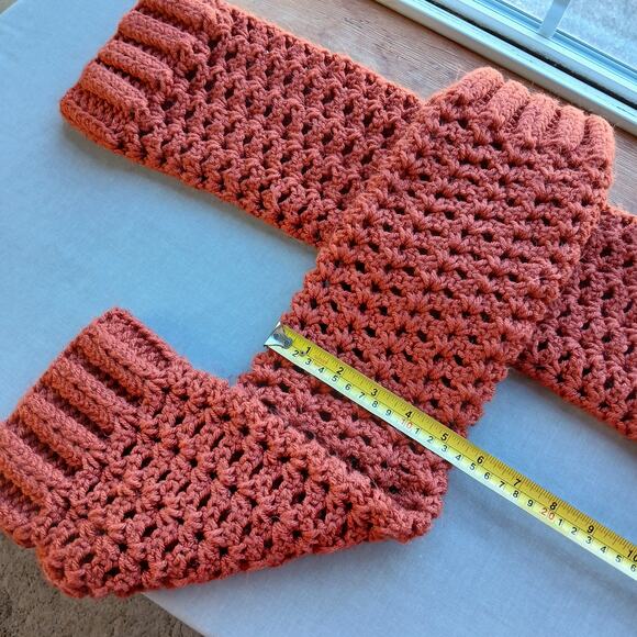 Pumpkin Spice Leg Warmers OSFM crochet warm thick chunky over knee dance premade - Picture 7 of 12